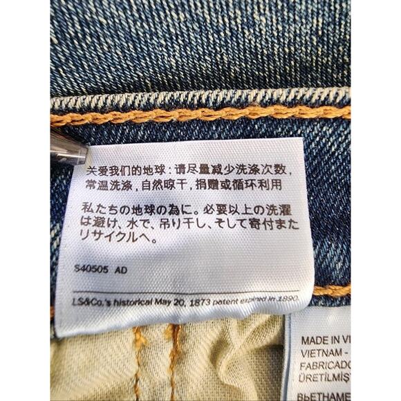 Levis 505 Jeans Mens 40x30 Blue Medium Wash Straight Leg Stretch Denim Classic - Picture 8 of 15